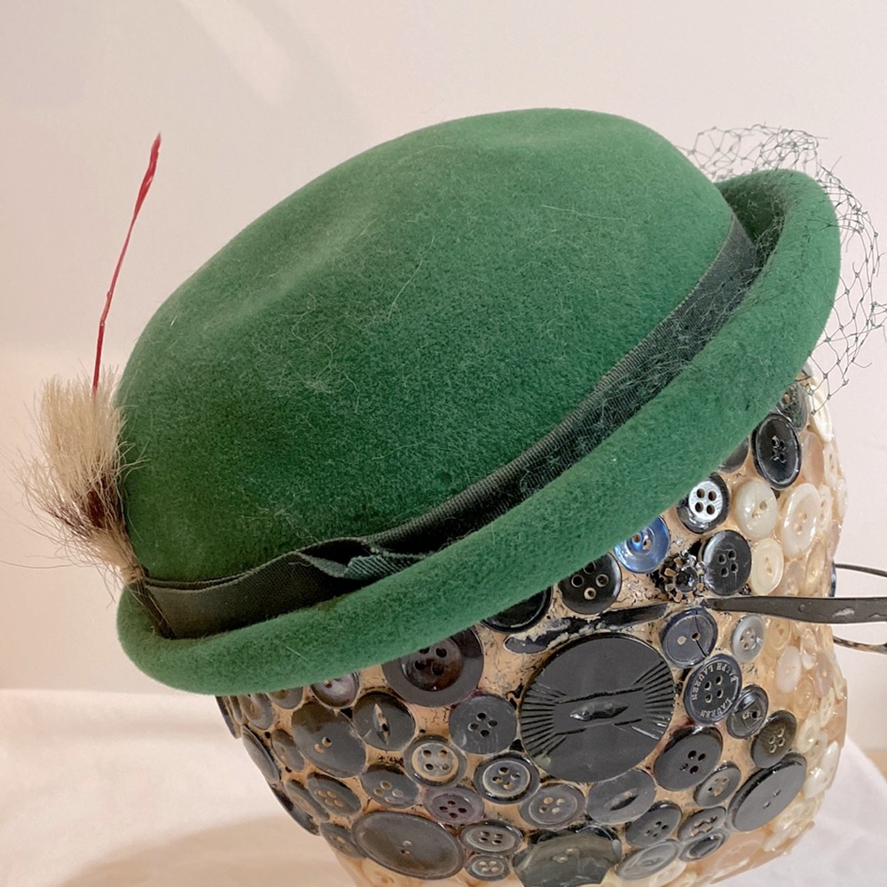 Vintage / Retro 1950s-1960s Green Felt Hat
